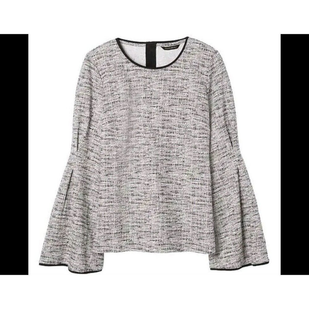 Banana Republic Gray Bell Sleeve Blouse - Picture 2 of 9